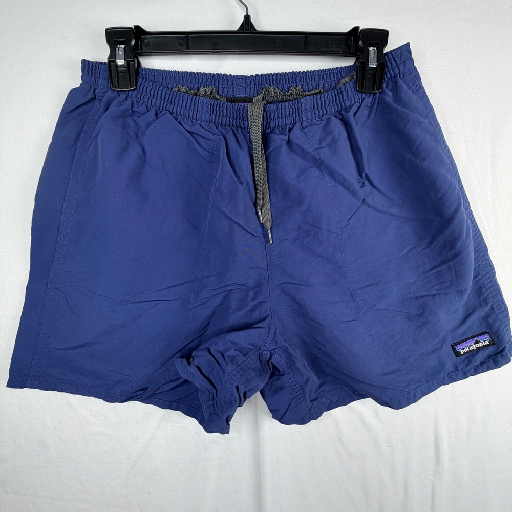 Patagonia Baggies Shorts Size M Blue Elastic Waist Drawstring Pockets 5" Inseam